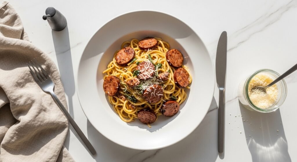 How to Make Smoked Sausage Pasta That Is Creamy Smoky and Ready in Just 20 Minutes