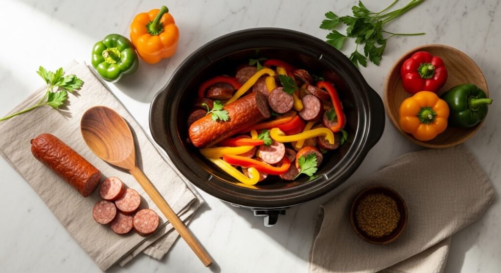 28 Cozy Crockpot Smoked Sausage Recipes That Are Hands Free Tender and Absolutely Delicious