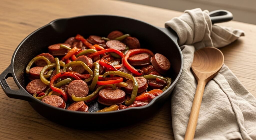 How to Make Smoked Sausage and Peppers That Are Caramelized Smoky and Perfect Over Rice or Bread