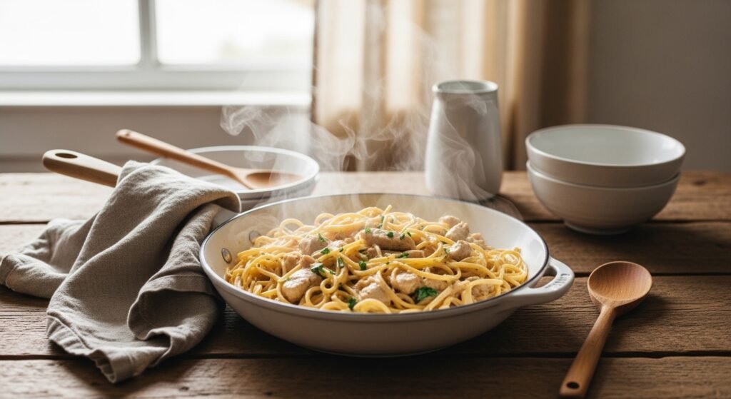 How to Make Chicken Spaghetti from Scratch for the Creamiest Most Comforting Pasta Ever