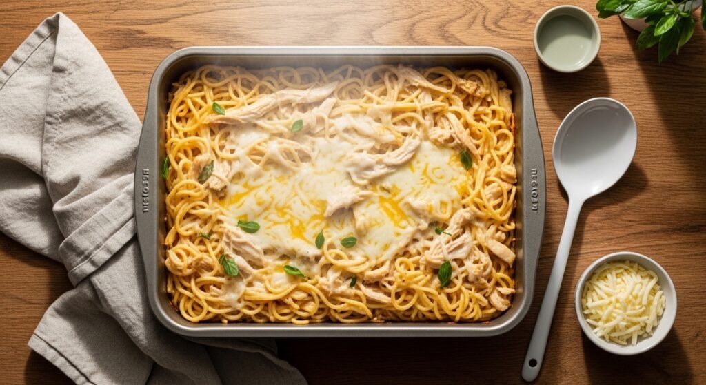 How to Make Chicken Spaghetti for a Crowd That Is Hot Creamy and Ready to Serve All at Once